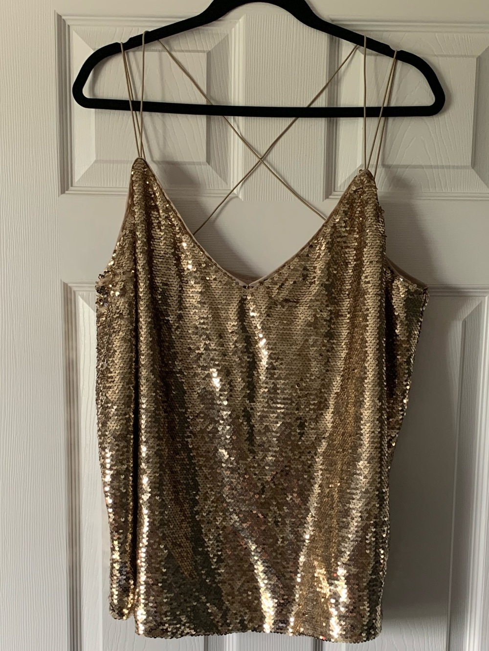 NWT ASOS Gold Sequin Strappy Cami Top